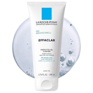 61eeFlpzxRL._SL1500_.jpg La Roche-Posay Effaclar Medicated Gel Cleanser, 2% Salicylic Acid Cleanser + LHA + Glycerin, Foaming Acne Face Wash, Helps Clear & Prevent Acne Breakouts, Oil Free, Targets Excess Oil