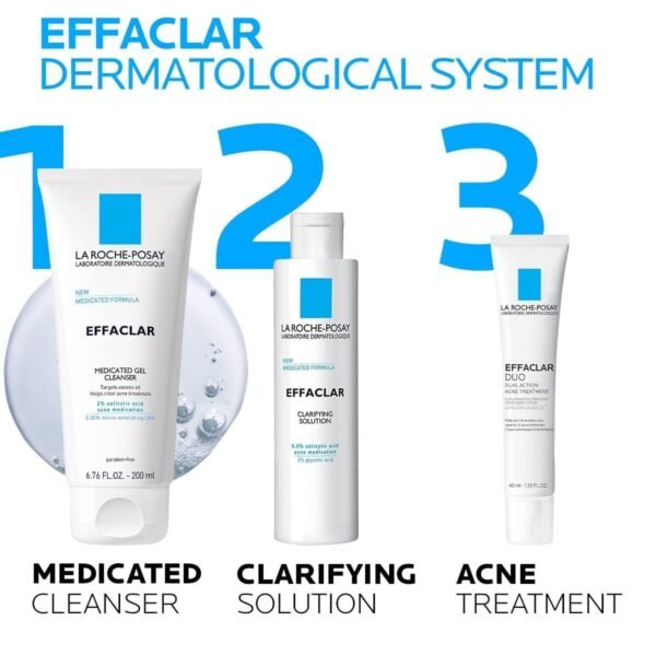 61erdLd6fyL._SL1200_.jpg La Roche-Posay Effaclar Medicated Gel Cleanser, 2% Salicylic Acid Cleanser + LHA + Glycerin, Foaming Acne Face Wash, Helps Clear & Prevent Acne Breakouts, Oil Free, Targets Excess Oil