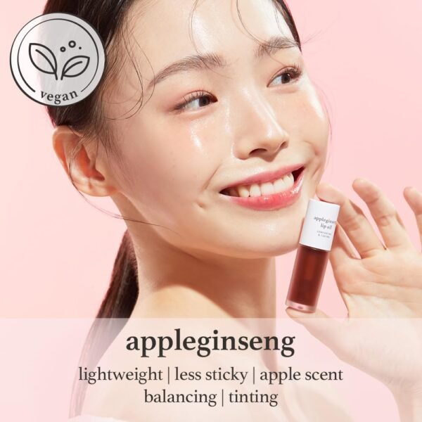 61fC2PBbyRL._SL1000_.jpg NOONI Korean Hydrating Lip Oil - Appleginseng | Lip Stain, Gift, Long-Lasting, Moisturizing, Plumping, Revitalizing for Dry Lips, Waterproof, No Peel Off, Korean Lip Tint 0.12 Fl Oz