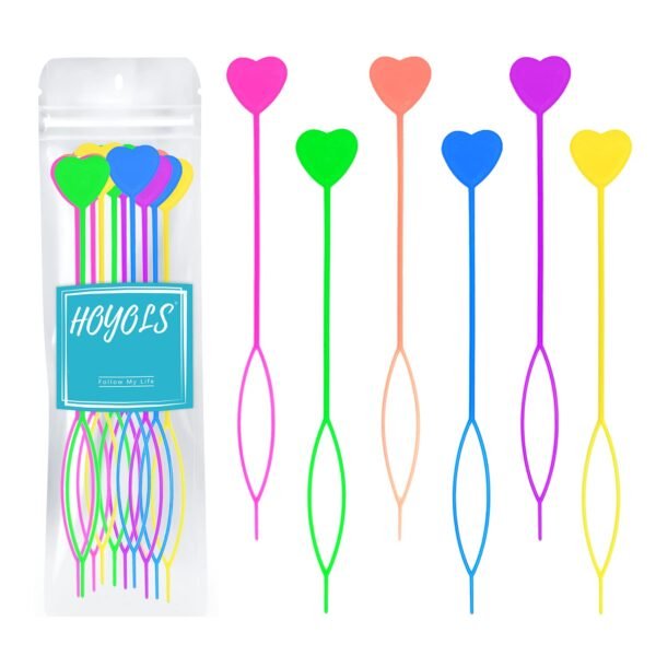 61fl-0feKdL._SL1500_.jpg Hoyols Quick Hair Beader for Loading Beads Braid Stringer Hair Beading Tools Kit Ponytail Maker Styling Magic Topsy Tail for Kids Girls Colorful (12pcs Multi Color)