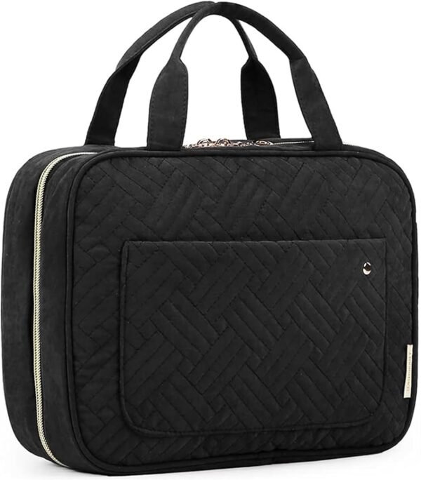 61gMY7ZvcrL._AC_SL1500_.jpg BAGSMART Toiletry Bag Travel Bag with Hanging Hook, Water-resistant Makeup Cosmetic Bag Travel Organizer for Accessories, Shampoo, Full-size Container, Toiletries