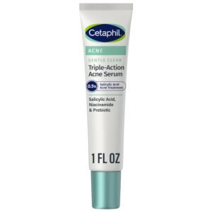 61gt40pmSL._SL1500_.jpg Cetaphil Gentle Clear Triple-Action Acne Treatment Serum with Salicylic Acid, Treats and Prevents Acne, Great for Post-Acne Marks, for All Skin Types, 1oz