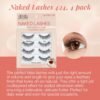 Ardell Naked Lashes #424, Strip Lashes Natural with Invisiband for Subtle Volume & Length, 4 Pairs, 1 Pack