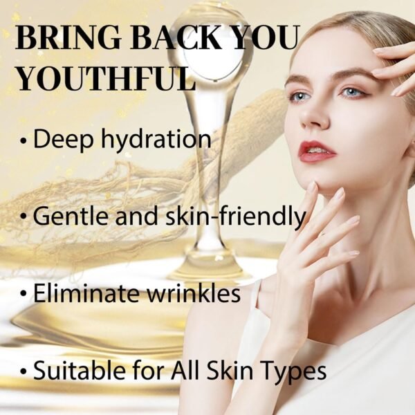 Ginseng Essence Anti Wrinkle Essence Water, Wild Ginseng Serum Extract Liquid Essential Oil, Korean Polypeptide Anti-Ageing, Firming & Tighten kincare Serums Moisturizer Gentle (2)