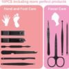 Manicure Kit, OKOM Manicure Set, Mens Grooming Kit, Nail Care Set, Manicure Kit for Men and Women,Nail Kit,Grooming Kit,Manicure Set Nail Clippers File,Nail Clipper Set,Care Kit,Gifts for Men(10PCS)