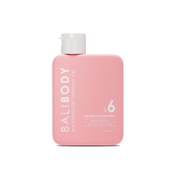 61hnpTxCOmL._SL1500_.jpg Bali Body Watermelon Tanning Oil SPF 6 | Infused with Natural Oil | Fruity Scent Summer Essential for Golden Deep Glow | Vegan, Cruelty Free (100ml/3.4 fl oz)