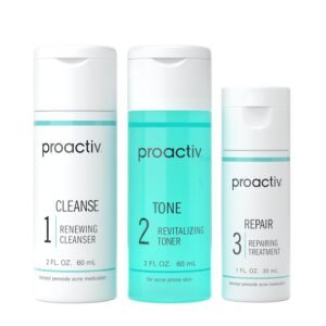 61huLYS8WVL._SL1500_.jpg Proactiv 3 Step Acne Treatment - Benzoyl Peroxide Face Wash, Repairing Acne Spot Treatment for Face and Body, Exfoliating Toner - 30 Day Complete Acne Skin Care Kit