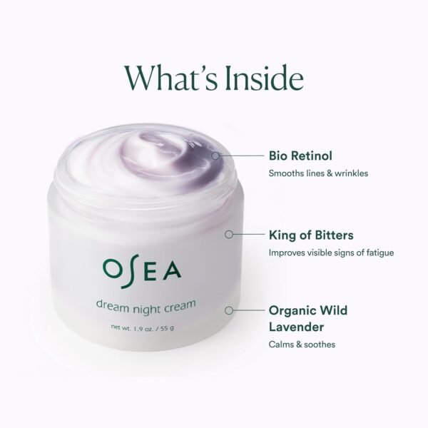 61i8fFARRL._SL1500_.jpg OSEA Dream Night Cream - Anti-Aging Hydrating Face Cream with Algae-Derived Bio Retinol - Plumps, Firms, & Smooths Line and Wrinkles