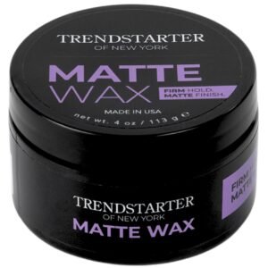 TRENDSTARTER - MATTE WAX (4oz) - Firm Hold - Matte Finish - Premium Water Based All-Day Hold Hair Styling Pomade – Flake-Free Styling Wax for All Hair Types