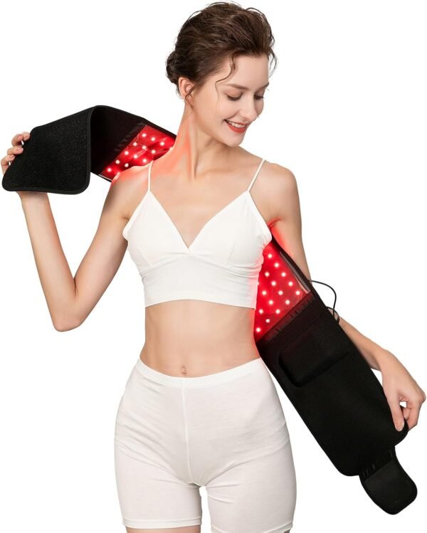 Red Light Therapy Belt, Infrared Light Therapy Wrap Red Light Therapy Device for Body with Timer for Back Shoulder Waist Muscle Pain Relief for Women Men
