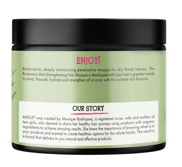 Mielle Organics Rosemary Mint Strengthening Hair Mask for Damaged Hair - Deep Conditioning Treatment Enriched with Biotin, Honey & Coconut Oil - Helps Encourage Longer, Healthier Strands (12 Oz)