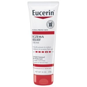 61kOojGpQ2L._SL1500_.jpg Eucerin Eczema Relief Cream, Full Body Lotion, Moisturizing Eczema Cream with Colloidal Oatmeal (Skin Protectant) and Ceramide 3, 8 Oz Tube