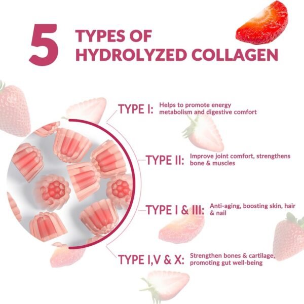 61masBu8ZJL._AC_SL1150_.jpg Sugar Free Collagen Gummies for Women, Collagen Protein Type I,II,III,V,X with Biotin Vitamin C D B12, Hydrolyzed Collagen Peptides Gummies for Immune Digestion Skin Hair Nails Energy Bone