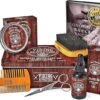 Viking Revolution Ultimate Grooming Kit for Men - Boar Brush, Wood Comb, Sandalwood Balm & Oil, Scissors for Beard & Mustache