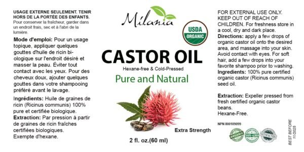 61mwWBG1TcL._SL1200_.jpg Premium Organic Castor Oil (2 fl. oz.) - Pure Cold-Pressed Beauty & Skincare Serum - Eyelash & Eyebrow Hair Growth Enhancer