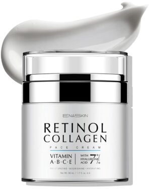 61ndSKZy-tL._SL1500_.jpg EnaSkin Retinol Collagen Face Moisturizer: Anti Aging & Wrinkle Repair Cream for Women - 7% Hyaluronic Acid Boost Hydration Formula - Facial Neck Day/Night Firming & Lifting, 1.7 Fl Oz