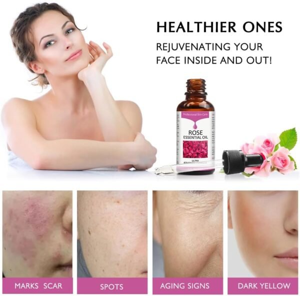 61nyaf33udL._AC_SL1000_.jpg Rose Essential Oil, Face Rose Oil, Moisturizer Rose Oil, Anti Ageing & Anti Wrinkle Serum, Rose Oil for Face, Skin Care, 1 FL.OZ (30ml)