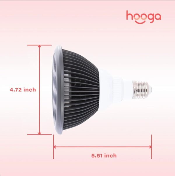 Hooga Red Light Therapy, 660nm 850nm, 12 Dual Chip LEDs, Portable and Targeted High Irradiance for Skin, Pain Relief, Anti-Aging, Muscle Recovery, Sleep - Power Cord & Base Included, HG24