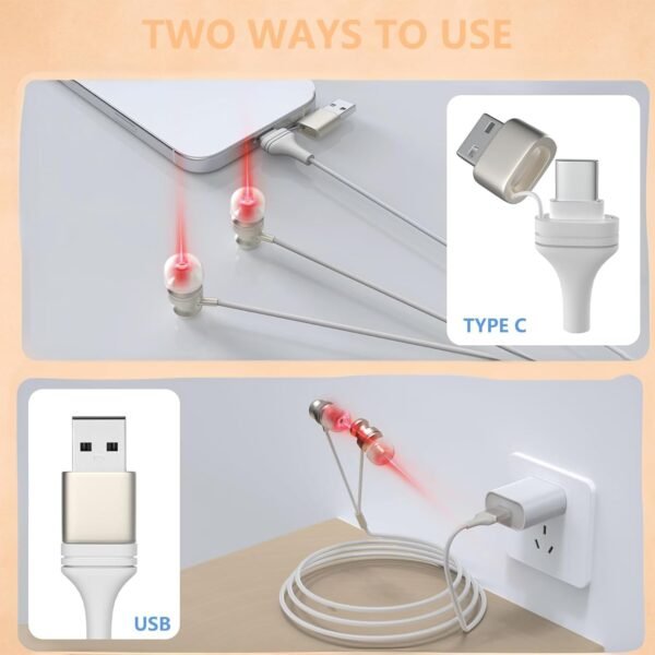 Red Light Therapy Device– Upgraded 650nm Red Light Therapy for Ears with USB & Type-C, Includes 2 Pairs of Silicone Ear Tips and Storage Case