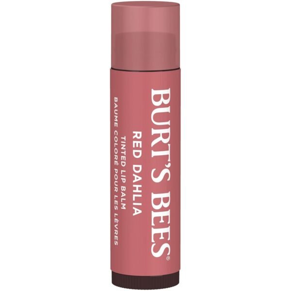 Burt's Bees Lip Tint Balm with Long Lasting 2 in 1 Duo Tinted Balm Formula, Color Infused with Deeply Hydrating Shea Butter for a Natural Looking Buildable Finish, Fiery Red Dahlia (2-Pack)