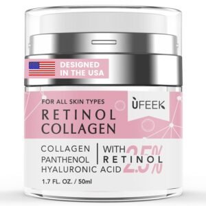 61oR8wEx1tL._SL1500_.jpg Retinol Face Moisturizer with Collagen & Hyaluronic Acid - Instant Face Lift Cream, Neck Cream for Tightening and Firming, Wrinkle Cream for Women and Men, 1.7 Fl Oz