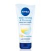 NIVEA Skin Firming & Toning Body Gel Cream with Q10, Hyaluronic Acid and Vitamin C, Clinically Tested Skin Firming & Toning Cream, 72-Hour Moisture, 6.7 Oz Tube