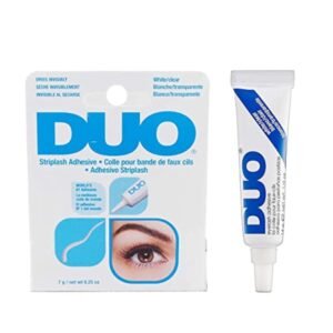 61p-rOqs7rL._SL1500_.jpg DUO Strip Lash Adhesive, Clear/White - Strong Hold, Waterproof Lash Glue for False Lashes and Lash Clusters, Long-Lasting, Quick-Drying, Invisible Finish, 0.25 oz