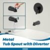 61p5P0wllOL._AC_SL1500_.jpg WRISIN Black Shower Faucet Set with Tub Spout, Black Shower Head and Handle Set, Bathtub Faucet Set with 6 Inch High-Pressure Rain Showerhead