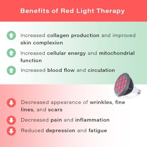 Hooga Red Light Therapy, 660nm 850nm, 12 Dual Chip LEDs, Portable and Targeted High Irradiance for Skin, Pain Relief, Anti-Aging, Muscle Recovery, Sleep - Power Cord & Base Included, HG24
