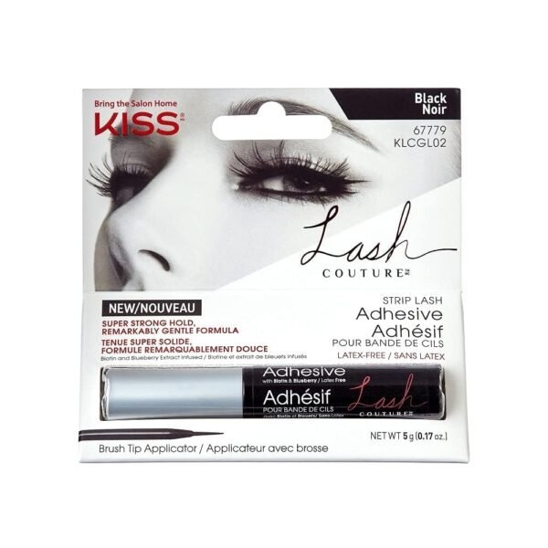 61phbRUY4vL._SL1000_.jpg KISS Lash Couture, Lash Glue, Super Strong Strip Lash Adhesive, Black, Includes Lash Adhesive, Long Lasting Wear, Can Be Used with Strip Lashes and Lash Clusters