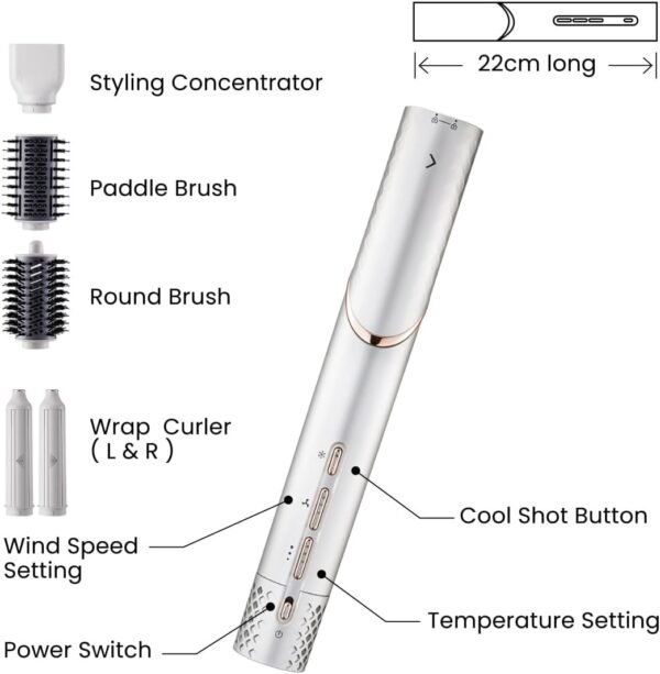 61q4BYEOZoL._AC_SL1200_.jpg 5-in-1 Flexible Styler Multi Air Curler Hair Styler - Advanced High-Speed Hair Dryer, Magic Styler with Tight Grip, Perfect for Travel, Fast Drying, No Heat Damage, Gift Set