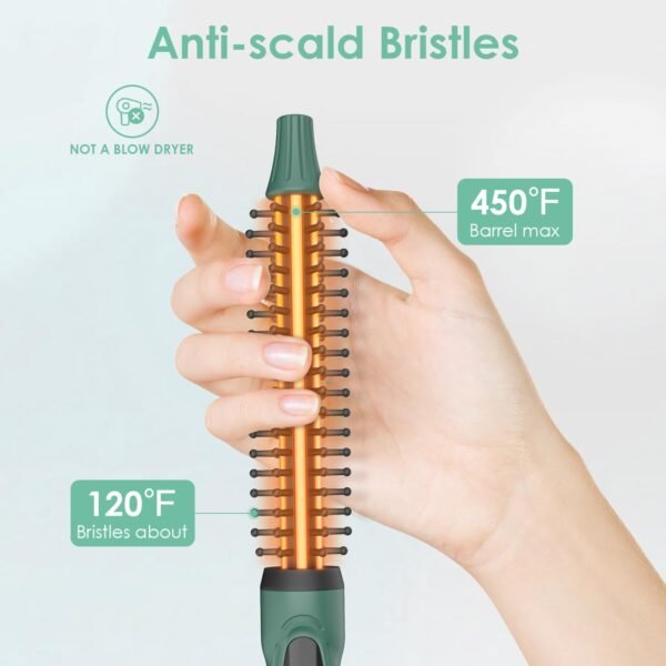 61qB-70TzeL._SL1500_.jpg Mini Thermal Round Brush, 0.35 Inch Barrel Volume Heat Styling Brush for Men and Women Short Thin Curly Straight Hair, Heated Curling Iron,12 Temperature Setting (0.95 Inch with Bristles)