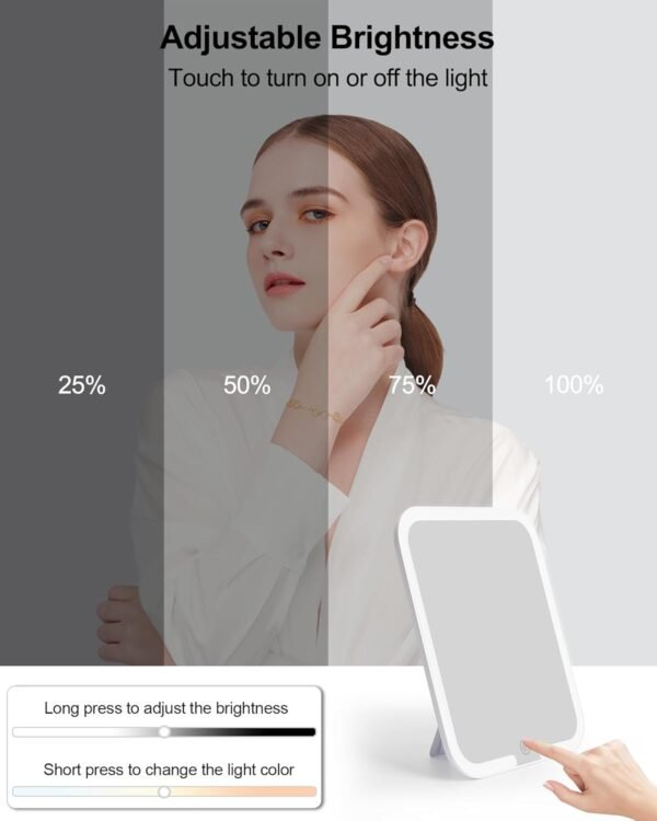 Chomeiu Makeup Bag with LED Mirror, Travel Makeup Case for Women and Makeup Artists Cosmetic Organizer Large Make Up Bags with Light Up Mirror, 3 Color Lights, Adjustable Dividers and Brush Holder