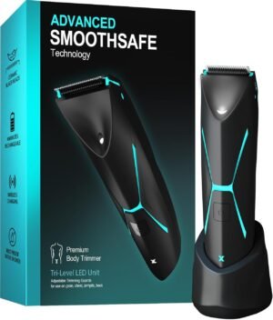 61qlOQUQBFL._AC_SL1500_.jpg Electric Body Hair Trimmer for Men - Manscape Pubic Hair Groomer Waterproof Wet/Dry Ball Grion Shaver Type-C Rechargeable Cordless Replaceable Ceramic Blade Razor Male Professional Grooming Smooth