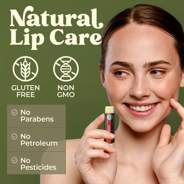 61rdbtMZdiL._SL1000_.jpg Earth's Daughter USDA Organic Lip Balm 6-Pack - Fruit Flavors, Beeswax, Coconut Oil, Vitamin E - Best Lip Repair Chapstick for Dry Cracked Lips - Moisturizing Lip Care