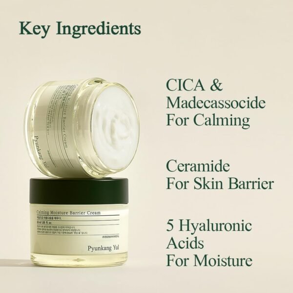 61rptk-doL._SL1000_.jpg Pyunkang Yul [PKY Calming Moisture Barrier Cream Instantly Soothes Sensitive Skin, Hyaluronic Acid & Ceramide for Hydration, Vegan, Korean Skincare (1.69 Fl. Oz, 50ml)