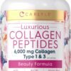 61sUTjgs6JL._AC_SL1500_.jpg Carlyle Collagen with Vitamin C | 6000mg | 120 Caplets | Multi Collagen Peptide Pills | Type 1 and 3 | Non-GMO, Gluten Free, Grass Fed