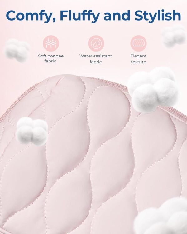 61syCF3BPZL._AC_SL1500_.jpg BAGSMART Makeup Bag, Travel Cosmetic Bag, Puffy Padded Make Up Bag for Women, Makeup Organizer Case, Wide-open Pouch Purse, Travel Essentials, Toiletries Accessories Brushes, Pink