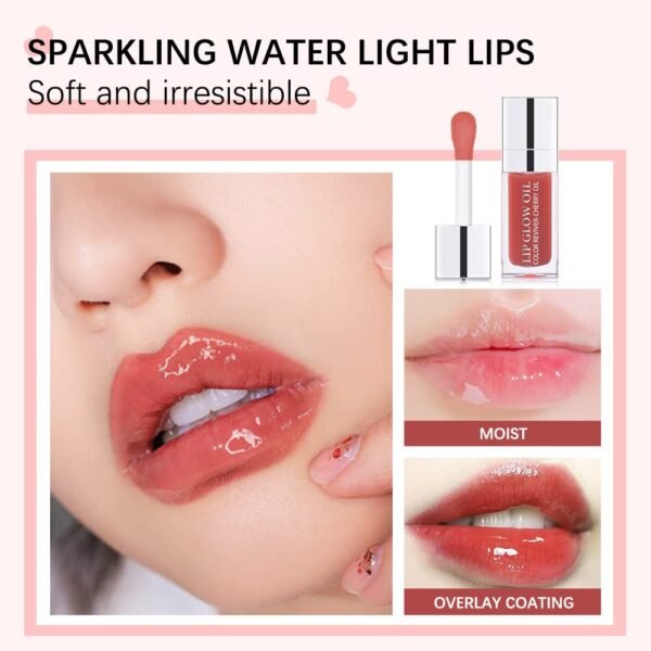 61t-x5EprhL._SL1000_.jpg Hydrating Lip Glow Oil, Plumping Lip Oil Gloss, Transparent Lip Balm, Natural Lip Plumper Gloss Make Lips Fuller and Moisturizing (Cherry)