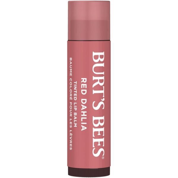 Burt's Bees Lip Tint Balm with Long Lasting 2 in 1 Duo Tinted Balm Formula, Color Infused with Deeply Hydrating Shea Butter for a Natural Looking Buildable Finish, Fiery Red Dahlia (2-Pack)
