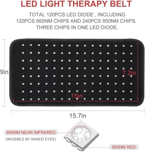 61ttsCxbjLL._AC_SL1001_.jpg LOVTRAVEL New 660nm LED Red Light and 850nm Near Infrared Light Therapy Devices Large Pads Wearable Wrap for Pain