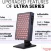 Hooga Red Light Therapy, Red Near Infrared LED Panel, 72 Quad Chip Flicker Free LEDs, Ultra Series, Clinical Grade Device for Energy, Pain, Skin, Recovery, Sleep, Performance. ULTRA360.