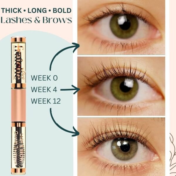 Live Fraiche Organic Castor Oil for Face (2oz) + FREE Filled Mascara Tube, 100% Pure USDA Eyebrow Eyelash Growth Serum, Cold Pressed, Hexane Free Hair Lash Serum