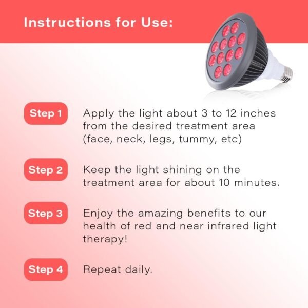 Hooga Red Light Therapy, 660nm 850nm, 12 Dual Chip LEDs, Portable and Targeted High Irradiance for Skin, Pain Relief, Anti-Aging, Muscle Recovery, Sleep - Power Cord & Base Included, HG24