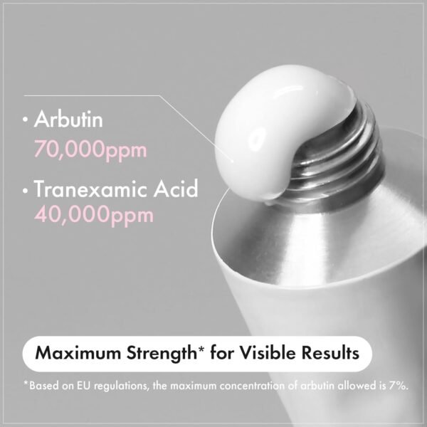 61vN9NOYCzL._SL1500_.jpg Arbutin 7% + Tranexamic Acid 4% Cream, 70,000ppm Arbutin, 40,000ppm TXA, Niacinamide, Glutathione, Dark Spots, Freckle, Blemishes, Pigmentation, Korean Skin Care, 50ml, 1.69 fl.oz.