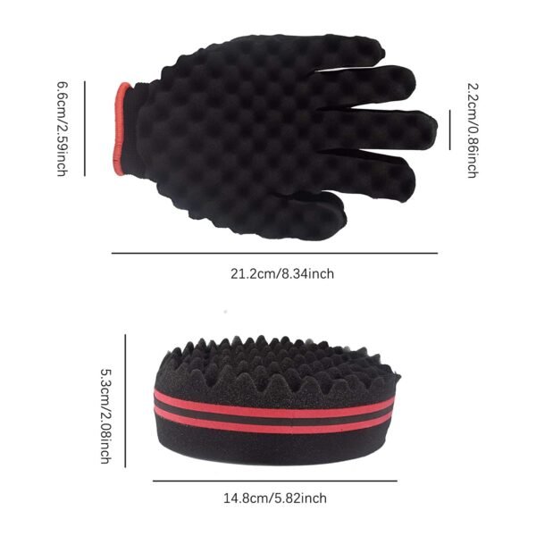 61vPb-peRbL._SL1500_.jpg Magic Curl Sponge Set for Barber Hair Styling: Afro Twist Hair Brush, Metal Pick Comb, and Styling Combs (Black-A)