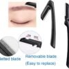 Eyebrow Razor, 5-in-1 Eyebrow Kit, Professional Eyebrow Grooming Set, Eyebrow Trimmer Set for Women and Men, Including Brow Razors Trimmer, Brush, Eyebrow Scissors, Slant Tweezers