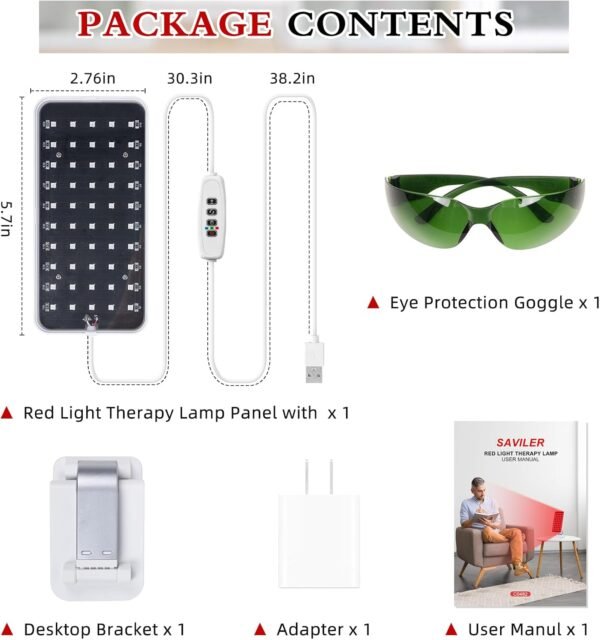 Red Light Therapy, Handheld Red Light Therapy for Face with Adjustable Stand, 660nm & 850nm Infrared Red Light Therapy Device at Home and Office Use