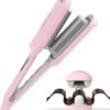Curling Iron Hair Crimper Waver - TYMO ROVY Beach Waves Curling Wand, Ionic Deep Waver Hair Curler Tool with Ceramic 3 Barrel for Women, Dual Voltage, Anti-Scald, Easy to Use, Pink, 1.25 Inch