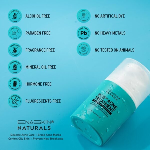 61x2SkZpdpL._SL1280_.jpg Enaskin Naturals Acne Pimple Spot Treatment Cream: Cystic Hormonal Blackheads Blemish Remover for Face, Back and Body - with 10% Azelaic Acid - Teens 13-19 & Young Adult 20-30, 1.8 oz